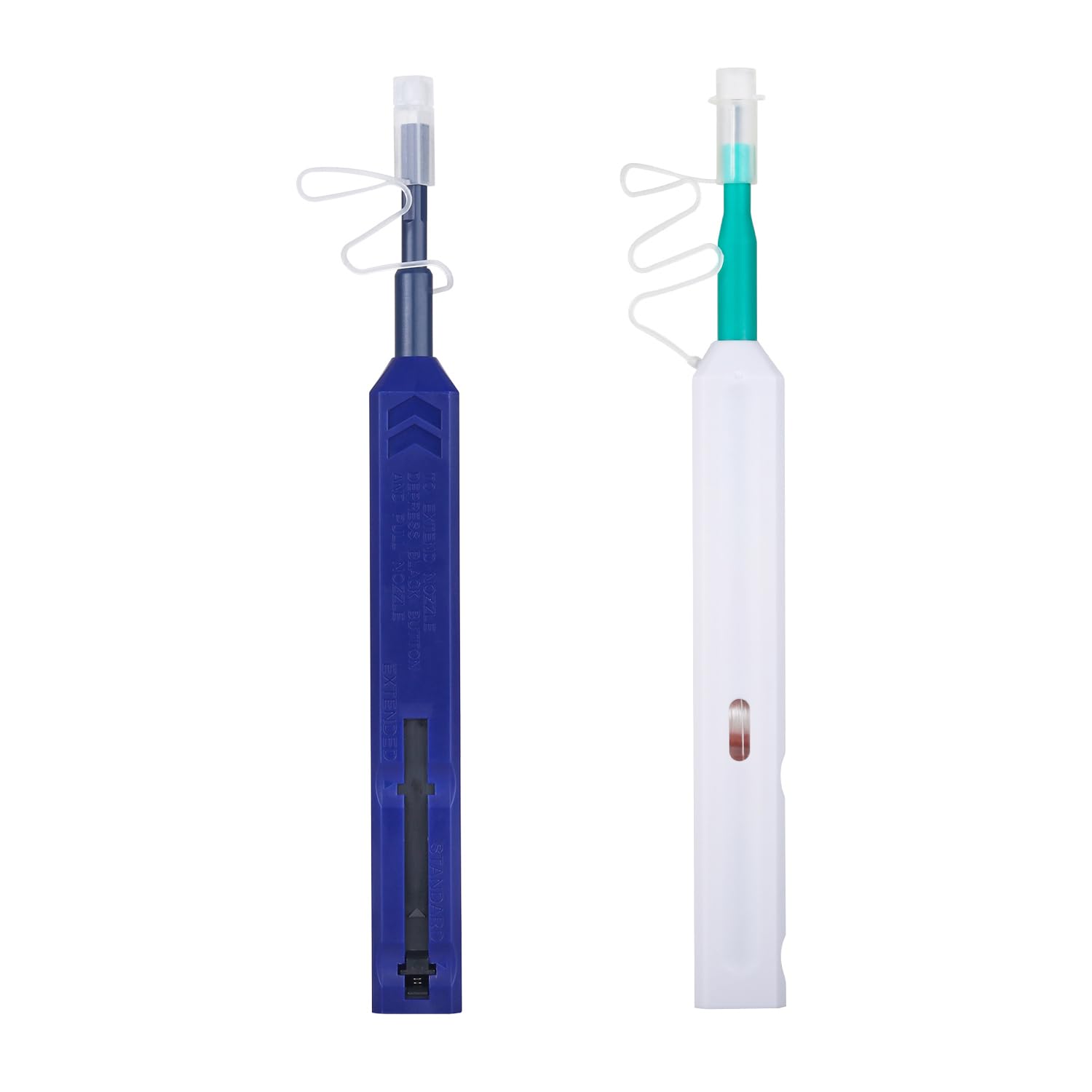 MSDADA 2 Pcs Fiber Optic Cleaner Pen, LC & SC Cleaner Optic Connectors Cleaning, End Face Fiber Smart Cleaner for 1.25mm MU/LC Connectors&2.5mm SC/ST/FC Connectors(Purple&White)