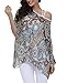 Qunsia Myosotis510 Women's Chiffon Caftan Poncho Tunic Top Cover up Batwing Blouse (Z-4277)