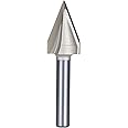 HUHAO 1PC Router Bits 45 Degree V Groove Bit 1/4 Inch Shank Cutting Tool 19/32 Inch Cutting Dia CNC V Bit for Woodworking Door Engraving