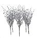 Factory Direct Craft Pack of 6 Silver Glitter Twig and Berry Sprays Sparkling Branches for Christmas Tree Decoration Holiday Decorating Flower Arrangements and DIY Crafts