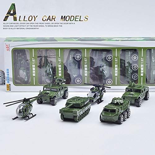 ELVVT 1:87 Scale Alloy Car Model Vehicle Simulation Toy Model 6.5 * 3.5 * 4cm Military Alloy Toy Car Model Set Children And Adults Birthday Christmas Racing Gifts