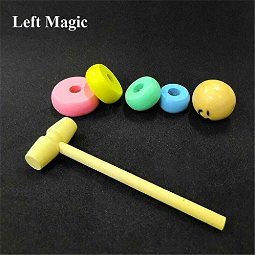Halloween Wooden Man Magic Toy,Rainbow Stacking Rings,Puppet Man Who Can't Beat Tumbler,Funny Magic Toy Gift for children Adult,Child Marionette Interactive Toys for Christmas Party (B)
