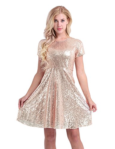YiZYiF Women Sequined Cocktail Party Short Sleeve Bridesmaid A - Want It All YiZYiF Women Sequined Cocktail Party Short Sleeve Bridesmaid A - Want It All