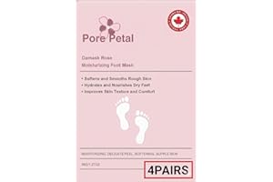 Pore Petal Foot Peel Mask 8 Pieces – Exfoliating & Moisturizing Foot Mask for Dry Cracked Feet, Peeling Booties for Baby Soft