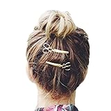 Bigban Girls Cute Fashion 1PC Scissors shape Hair Clip Hair Accessories Headpiece (Gold)