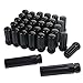 ZY WHEEL 51mm 2'' Long 9/16-18 Thread Size Set of 32pcs Small Diameter Spline Drive Black Lug Nuts Closed End with 2 Keys fit Dodge Dakota 05-11 Durango 04-09 Ram 1500 2500 3500