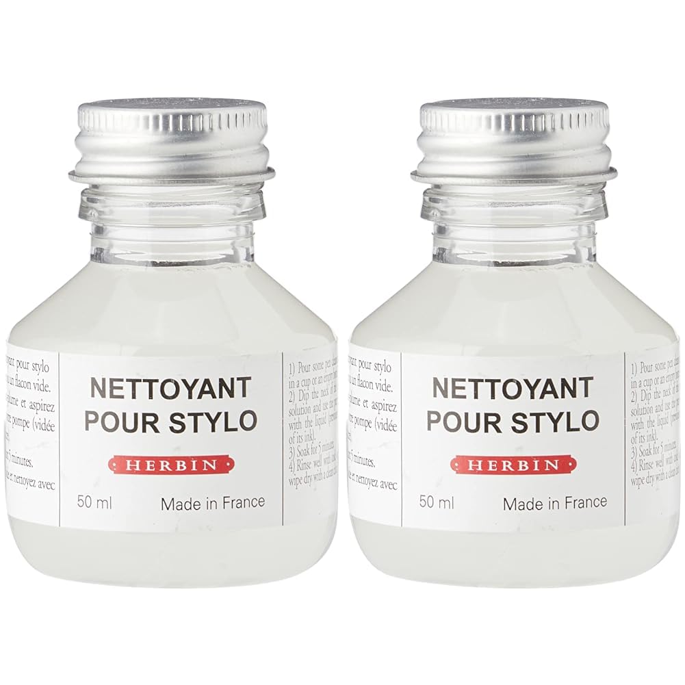 Herbin 12300T- Bottle of cleaner for fountain pens and roller pens 50 ml (product without packaging - zero waste objective) (Pack of 2)
