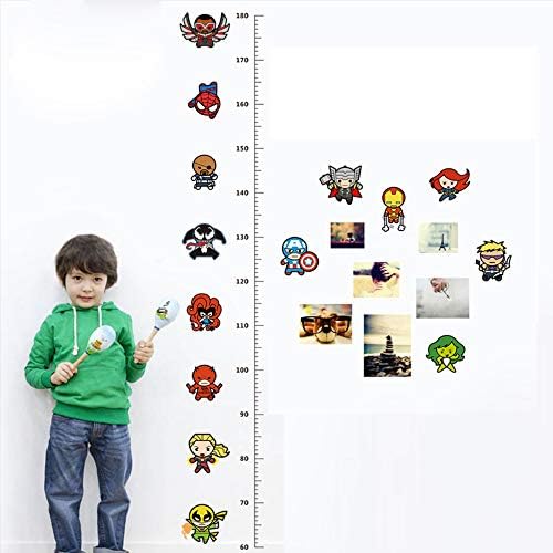 Avengers Height Measure Chart Wall Stickers for Kids Rooms Decals Art Children Room Decoration Poster Cartoon Boy's Gift
