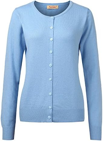 Panreddy Women's Wool Cashmere Classic Cardigan Sweater