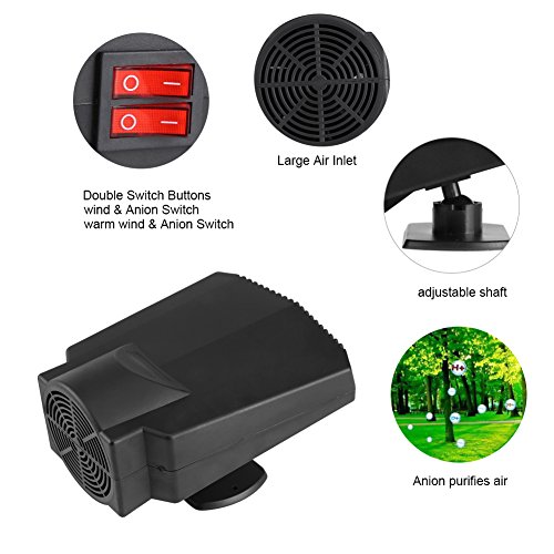 image for Delaman Car Heater, Portable Windshield Car Defogger, 12V 250W Car Win