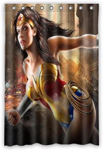 Scottshop Custom Wonder Woman Shower Curtain High Quality Waterproof Polyester Fabric Bathroom Shower Curtains 48" x 72" Inch
