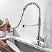Ufaucet Modern High Arch Stainless Steel Plumbing Spiral Single Handle Commercial Pull Out Sprayer Kitchen Sink Faucet, Chrome Pull Down Kitchen Faucet