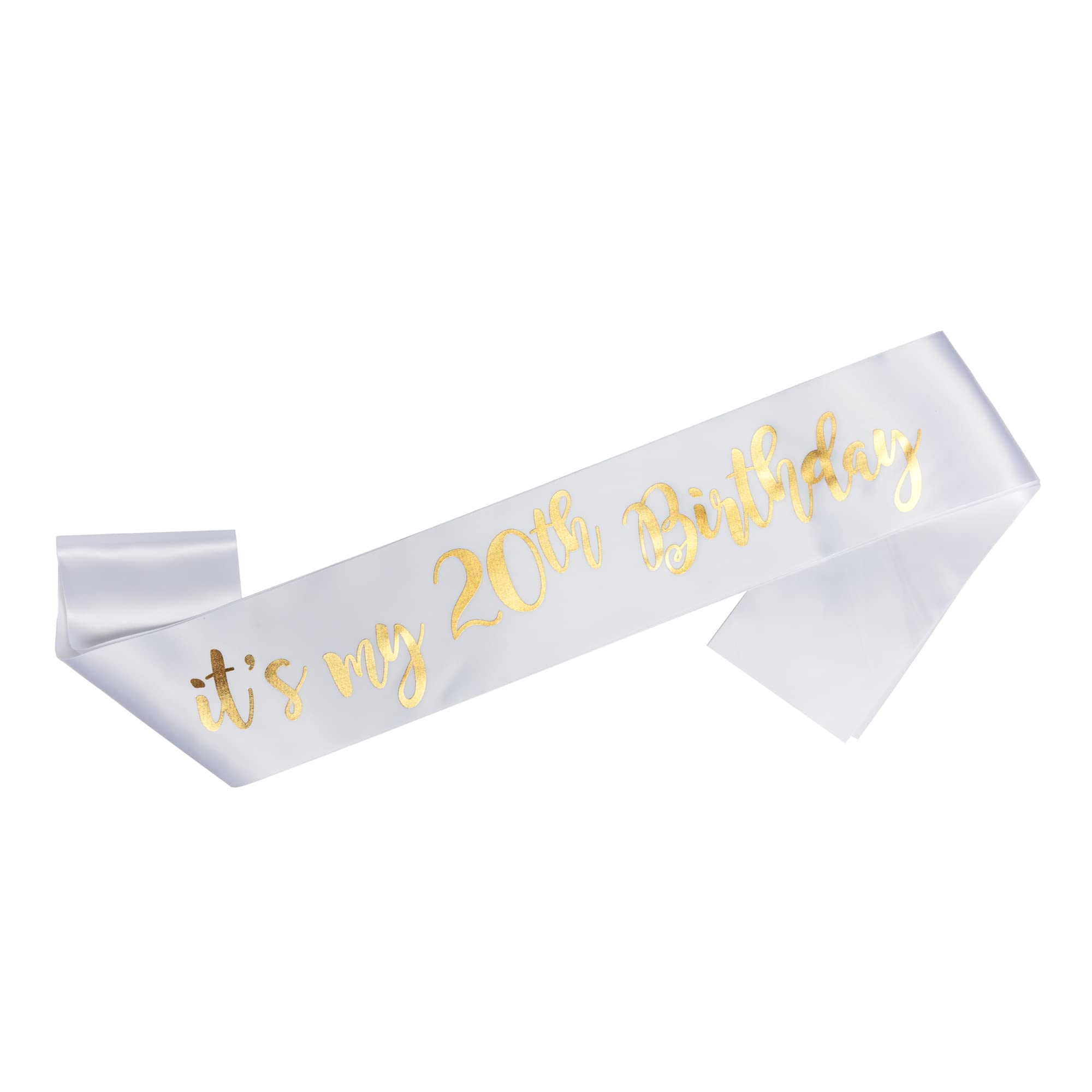 OMISS It's My 20th Birthday - White and Gold Sash - Be The Most Beautiful for Your Birthday (20th) …