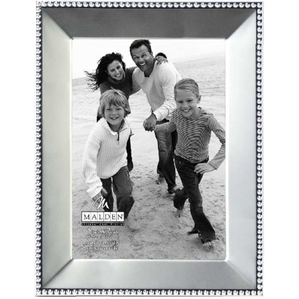 Marquee Bead Satin Nickel Picture Frame, 5x7, Home ...