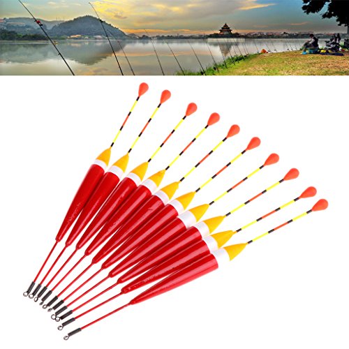 Forgun 10pcs Carp Fishing Floats Set Buoy Bobber Stick For Fish Tackle Vertical 9# 0.8g