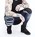 Men's Straight Slim Fit Moto Biker Jeans Distressed Ripped Denim Pants (W34)