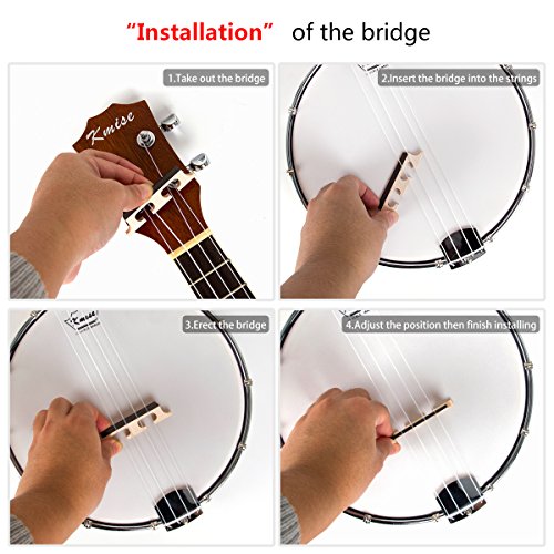 Kmise UV10406BL 4 String Banjo Ukulele Banjo lele Uke Concert 23 Inch