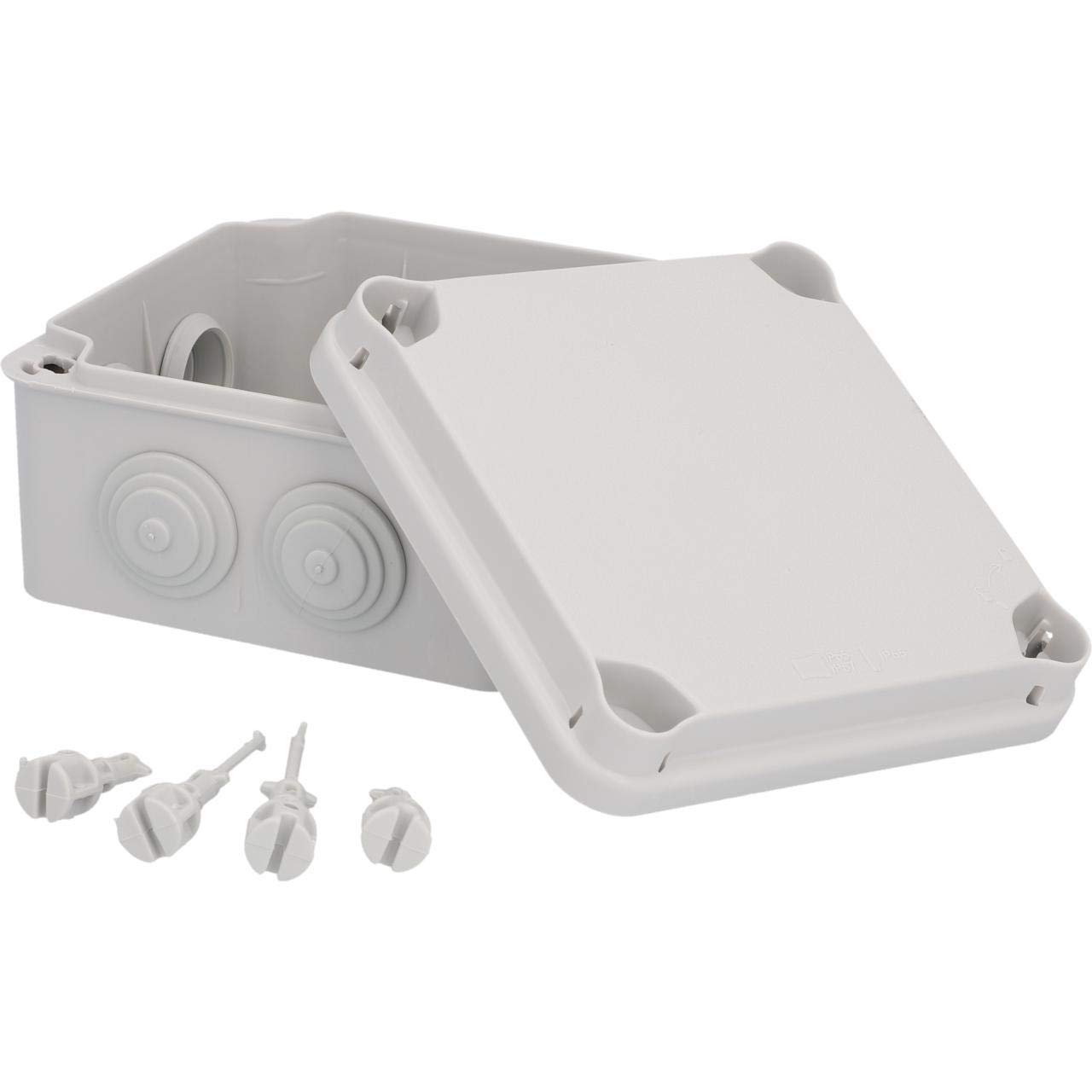 UNITEC surface-mounted junction box, junction box, installation housing, 121 x 121 x 68 mm, splash water and dust protection according to IP 65, screw-on lid