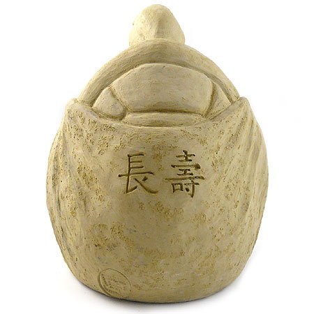 Meditating Turtle - Cast Stone Garden Sculpture : large size, antique stone finish