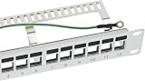 HMF 63346-07 STP Keystone Patch Panel 10" 1U 12 Port RJ45 Shielded Light Grey view 2