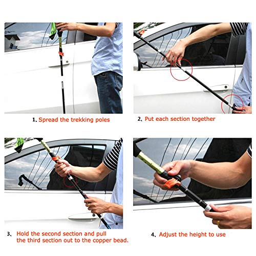 Vovoly Trekking Poles, Walking Trail Sticks with Foam Grip, Adjustable Lightweight Anti-Shock for Hiking, Walking, Traveling, Backpacking (2 Pack)