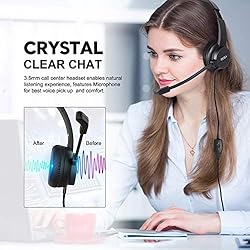 EKSA Headset with Microphone for PC, 3.5mm Wired