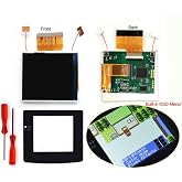 Drop in 2.45" Highlight KIT For GBC IPS LCD Mod Screen OSD NO SOLDER Need (With Black Lens)