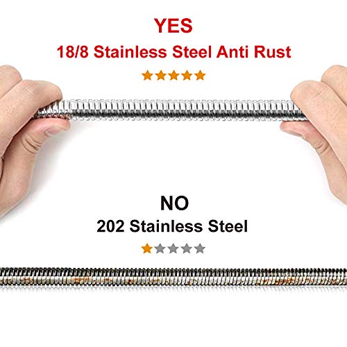Chrider Shower Hose, 60 Inches Chrome Handheld Shower Head Hose with Brass Insert and Nut, Bathroom Stainless Steel and Flexible Showerhead Hose Replacement - Thumbnail 4