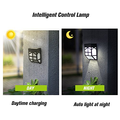 OWSOO Solar Energy Lamp Outdoor Fence Lamps Garden Waterproof Landscape Courtyard Lights Street Stair Wall Colorful Light With Three-way Switch(OFF—CYCLE—LOCK)