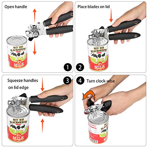 Manual Can Opener, Smooth Edge Can Opener, Heavy Duty Manual Tin Bottle