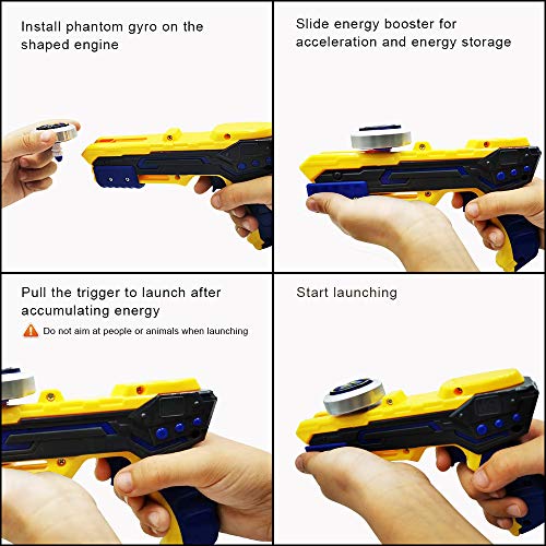 3T6B Magic Gyro 4th Generation Mini Edition- New Bey Battling Top Kind of Battle Dream Gyro Gun Launcher Boy Magic Fighting Gyro Children's Toy-Flame Storm