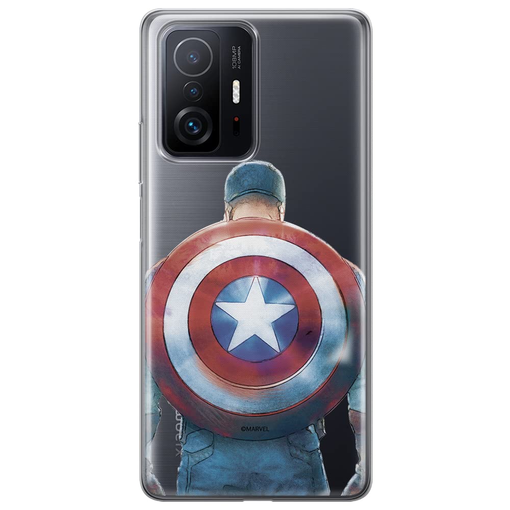 ERT GROUP mobile phone case for Xiaomi 11T 5G / 11T PRO 5G original and officially Licensed Marvel pattern Captain America 002 optimally adapted to the shape of the mobile phone, partially transparent