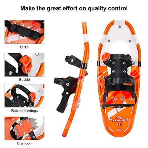 Gpeng 3in1 Xtreme Lightweight Terrain Snowshoes for Men Women Youth