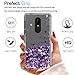 Nokia 6 Case,Nokia 6 Liquid Case with HD Screen Protector for Girls Women,LeYi Cute Shiny Glitter Moving Quicksand Design Clear TPU Protective Phone Case Cover for Nokia 6 ZX Purple
