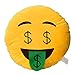 EvZ 32cm Emoji Smiley Emoticon Yellow Round Cushion Stuffed Plush Soft Pillow