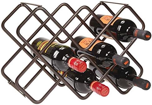 Mdesign Metal Free Standing Wine Rack Storage Organizer For
