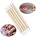 Deoot Nail Art Dotting Pens 5 pcs Two Way Design Tools Wood Dotting Pen Set