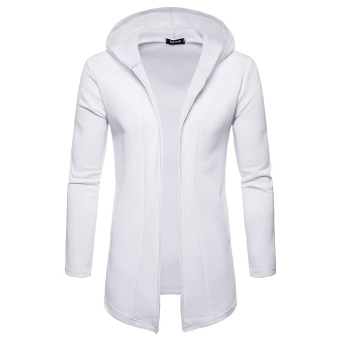 Luckycat Neuer Art und Weise Herren Hooded Solid Trenchcoat Jacke Strickjacke Langarm Outwear Bluse Mode 2018