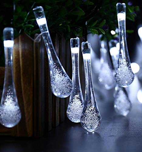 Wasserdichte Regentropfen-Gartenbeleuchtung im Freien 5m 20LED Wassertropfen-Solarlicht C. – Bild 3