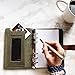 Best Refillable Journal with Pen + Organization Pocket - Stitched Faux Leather – Hook & Loop Clasp - 80 page lined journal - 7.5 x 5.5-inch – Ideal for Reflection, Travel, Sketching - Black