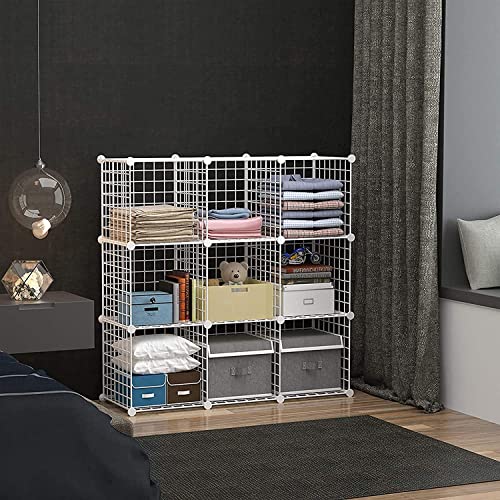 C&AHOME Wire Cube Storage, 9Cube Organizer Metal, Wire C Grids Storage