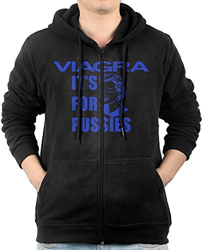 HOHOWHO Mens Viagra Its For Pussies Hoodie Full Zip Cotton Sweatshirt
