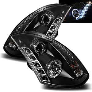 Infiniti G35 4dr Black Dual Halo Projector Headlightsled Bumper