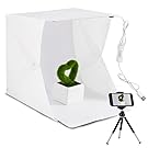 Photo Light Box Photography, Foldable & Portable Mini Photo Studio Lighting Box Kit - Built-in Adjustable LED Strips - 4 Colors Backdrops - Phone Tripod - Switch USB Cable