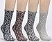Women's Winter Vintage Cotton Wool Knit Long Crew Socks 4 Pairs 5-10 WS18 (4Pairs)