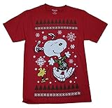 Christmas Peanuts Snoopy Woodstock Fair Isle Graphic T-Shirt