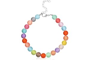 BUGUUYO Adjustable Candy Colored Dog Necklace Collar with Beads for Small Dogs and Puppies Pet Jewelry Collar for Weddings Pa