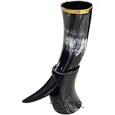 Viking Cup Drinking Horn Tankard Authentic Medieval Inspired drinking horn with stand Rustic Vintage Home Decor Gifts