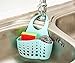 WillsCase Plastic Kitchen Sink Sider Faucet Caddy Organizer Sponge Holder Rack Space-saving Hanging Storage Bag- Blue