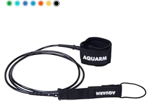 AQUARM Surfboard Leash 6/7/8/9 Feet, Straight Leg Rope Premium SUP Leashes for Shortboard, Longboard, Paddleboard, Surf Boards, Surf Leash with Double Stainless Steel Swivels